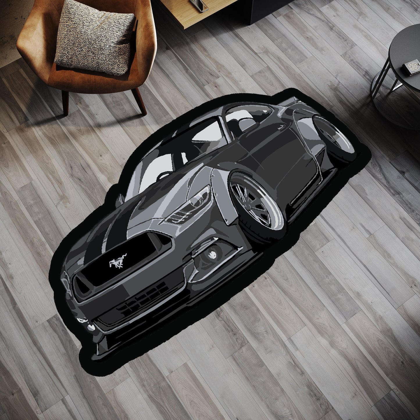 Mustang Car Rug,Grey Rug,Playroom Decor,Nonslip Soft Rug,Area Carpet for Young,LivingRoom Bedroom Decor,Modern Rug,Fantastic Rug,Popular Rug