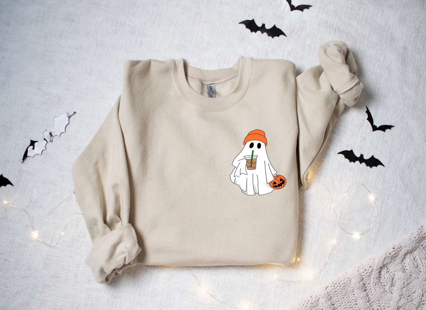 Little Ghost Ice Coffee Shirt, Ghost Sweatshirt, Halloween Tee, Cute Ghost Shirt, Little Ghost Ice Coffee Sweatshirt