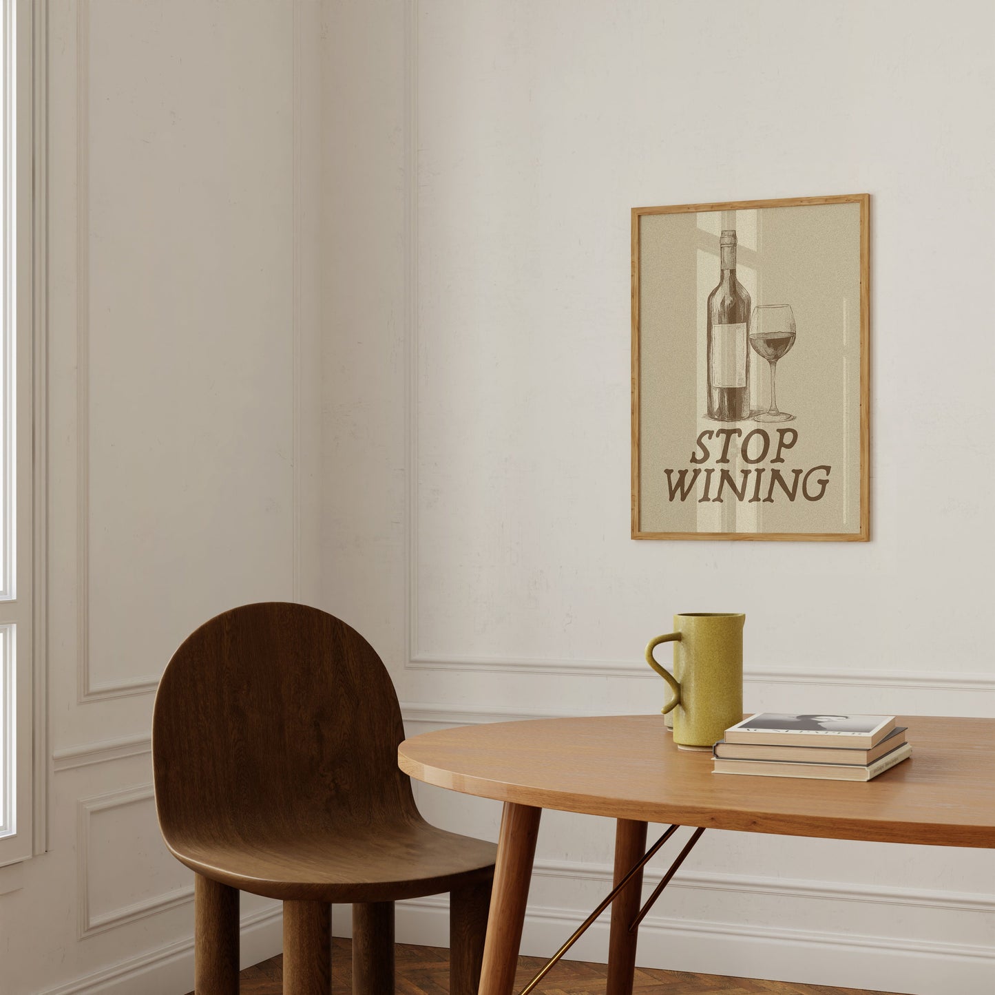 Stop Wining Wine Print: Retro Kitchen Wall Art