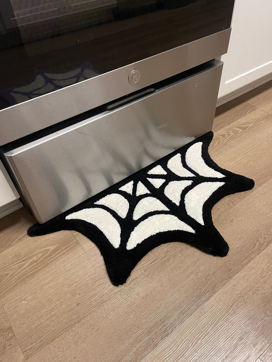 Pastel Spiderweb Rug: Spooky Gothic Halloween Decor
