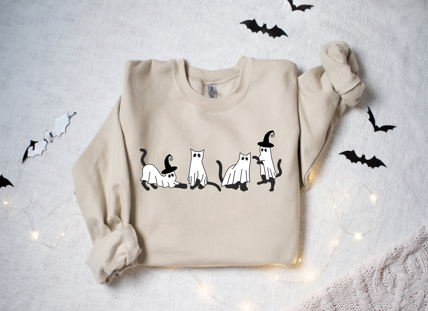 Halloween Sweatshirt,Cat Sweatshirt,Ghost Shirt,Black Cat Shirt,2023 Spooky Seas,Cool Halloween Cat Shirt,Cat Lover Tshirt,Halloween Sweater