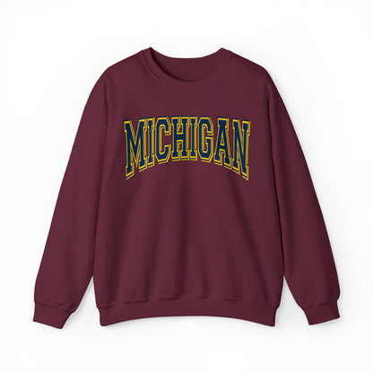 Michigan University Football Sweatshirt, Retro Sports Fan Shirt, Game Day Gift Tee, Michigan Mascot Sweatshirt, Michigan Football Fan Shirt