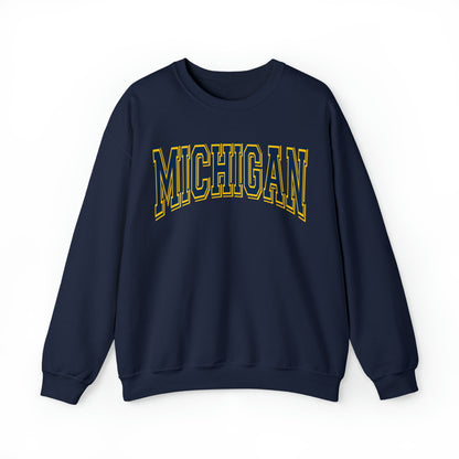 Michigan University Football Sweatshirt, Retro Sports Fan Shirt, Game Day Gift Tee, Michigan Mascot Sweatshirt, Michigan Football Fan Shirt