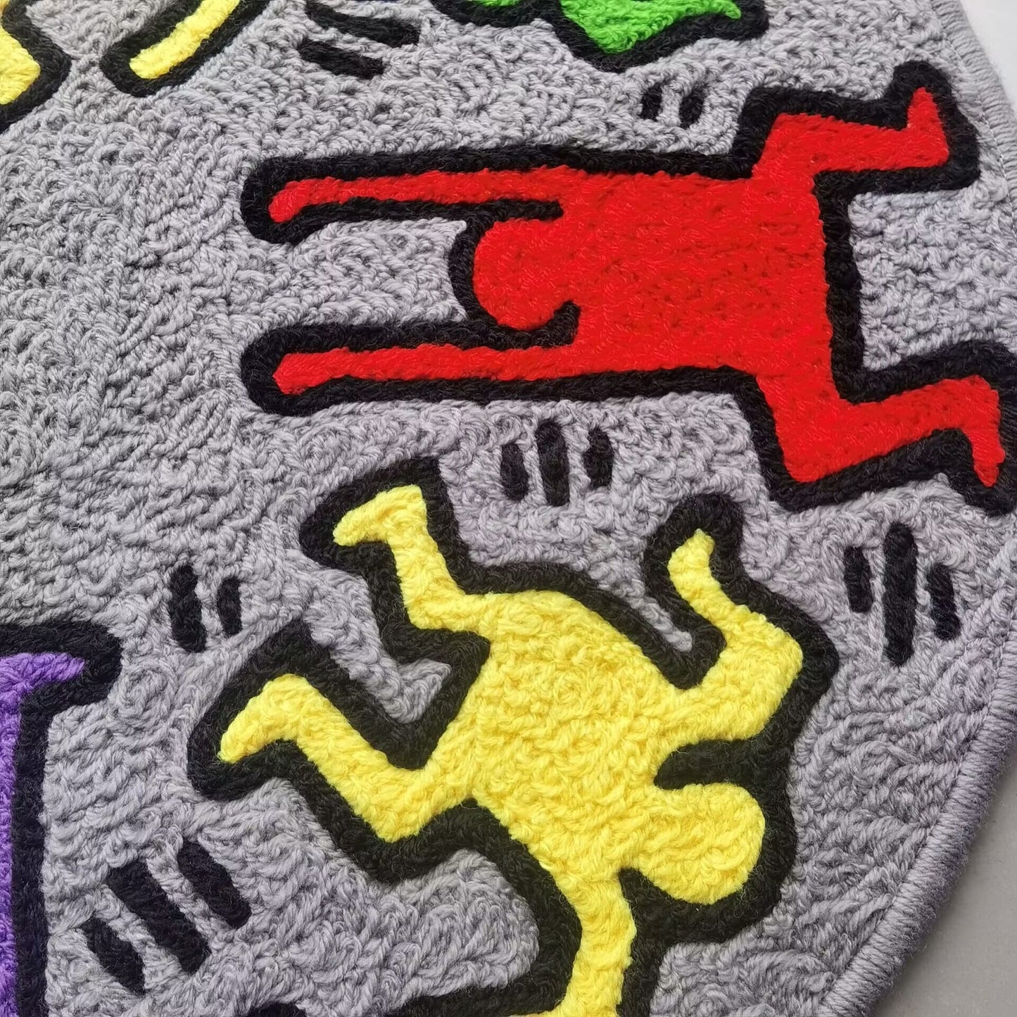 Keith Haring Rug,Knitting Handmade Non-slip Area Rug Home Decor
