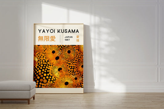 Yayoi Kusama Print - Home Wall Decor as Abstract Yayoi Kusama Poster - Japanese Wall Art - Yayoi Kusama Inspired Japanese Gallery Wall Art
