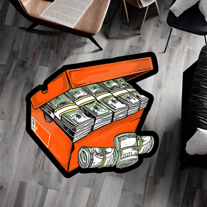 Money Box Rug: Modern Dollar Bill Design