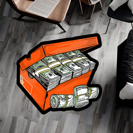 Money Box Rug: Modern Dollar Bill Design