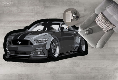 Mustang Car Rug,Grey Rug,Playroom Decor,Nonslip Soft Rug,Area Carpet for Young,LivingRoom Bedroom Decor,Modern Rug,Fantastic Rug,Popular Rug