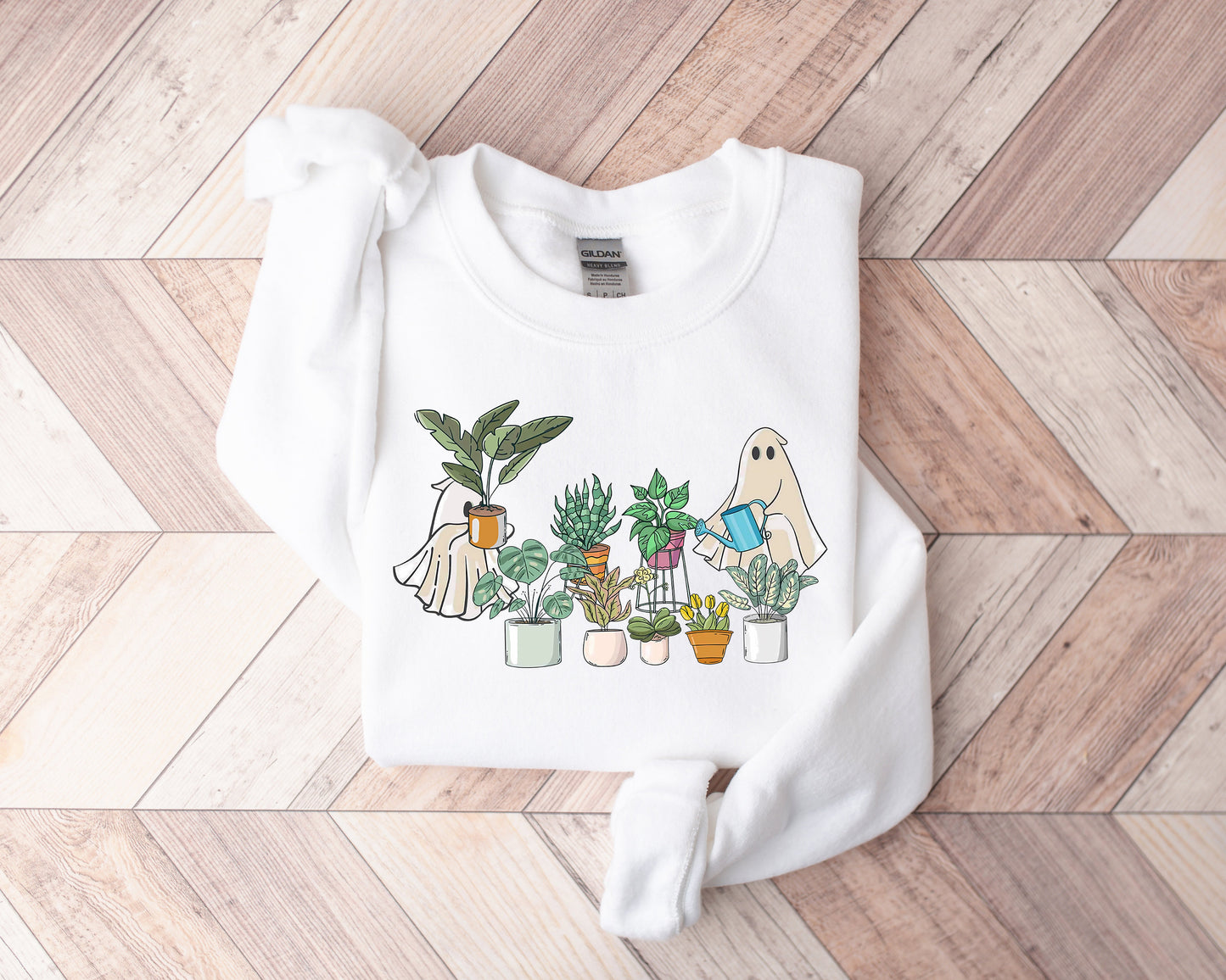 Ghost Plant Lady Sweatshirt, Ghost Plant Shirt, Halloween Plants Sweatshirt, Halloween Ghost Sweatshirt, Halloween Gift for Plant Lovers