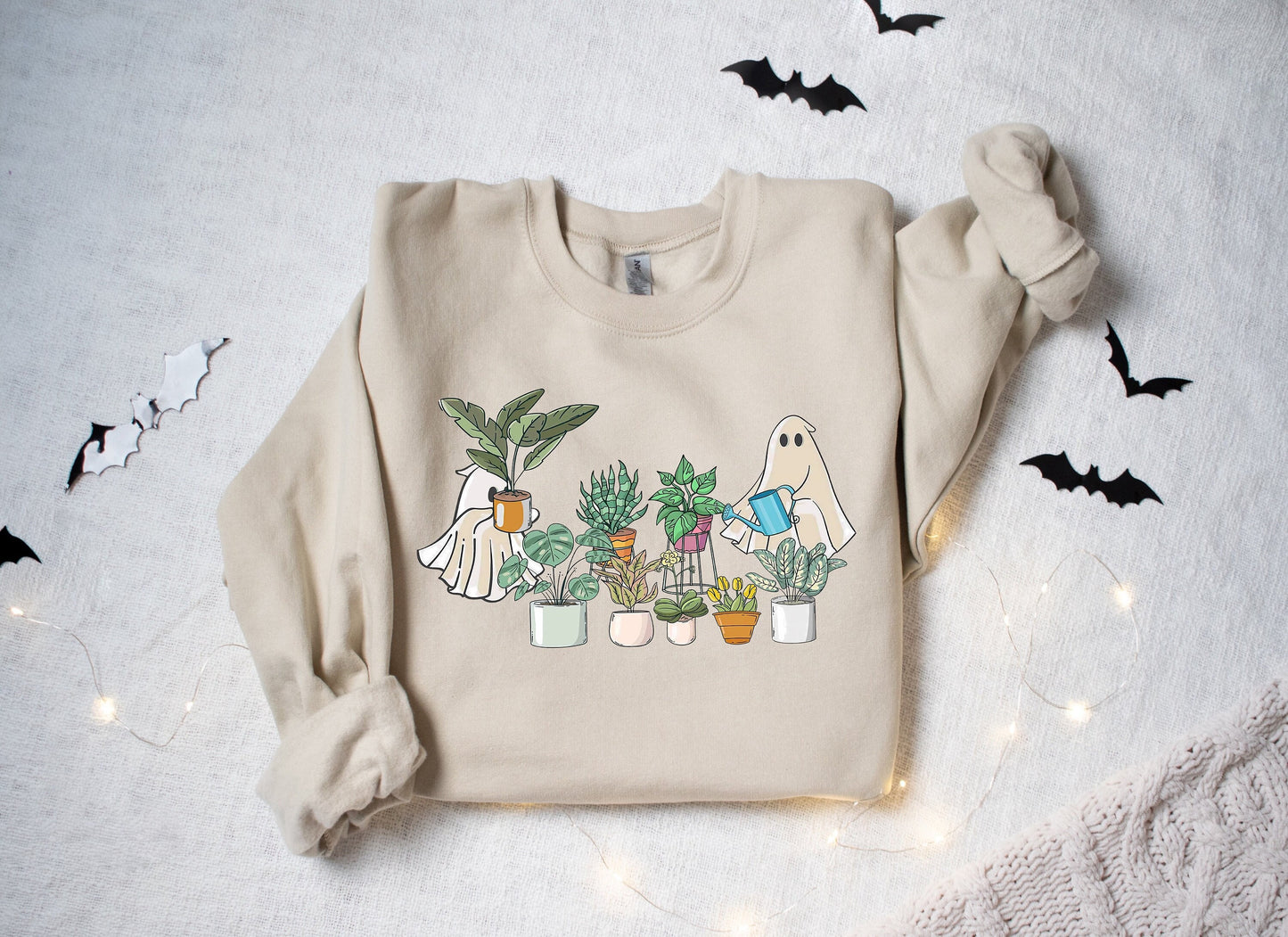 Ghost Plant Lady Sweatshirt, Ghost Plant Shirt, Halloween Plants Sweatshirt, Halloween Ghost Sweatshirt, Halloween Gift for Plant Lovers