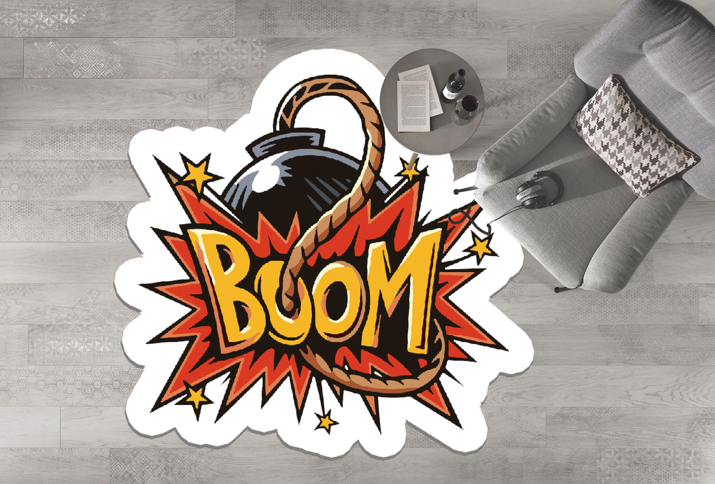 Boom Rug: Modern Pop Art Non-Slip Area Rug