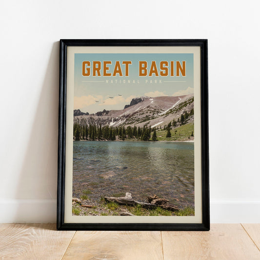 Great Basin National Park Poster, Great Basin Print | Vintage National Park Poster | National Park Art for Cabin Decor