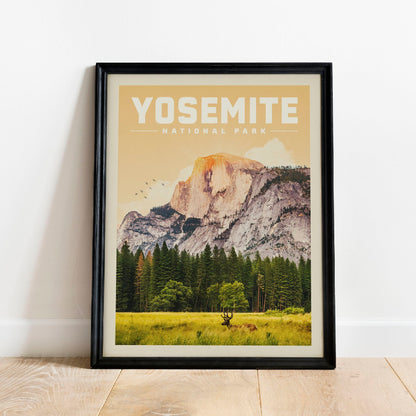 Yosemite Poster, Yosemite National Park Print, National Park Wall Art | Vintage National Park Poster | National Park Gift for Nature Lover