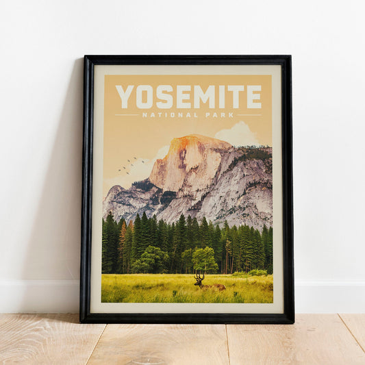 Yosemite Poster, Yosemite National Park Print, National Park Wall Art | Vintage National Park Poster | National Park Gift for Nature Lover