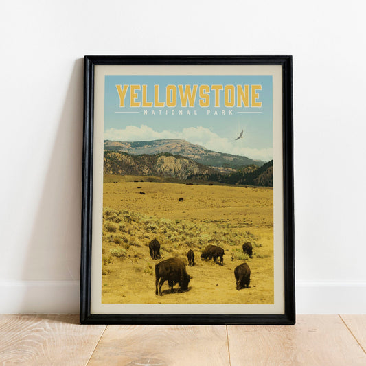 Yellowstone Wall Art, Yellowstone Poster, National Park Print | Vintage National Park Poster | National Park Gift for Camping Decor