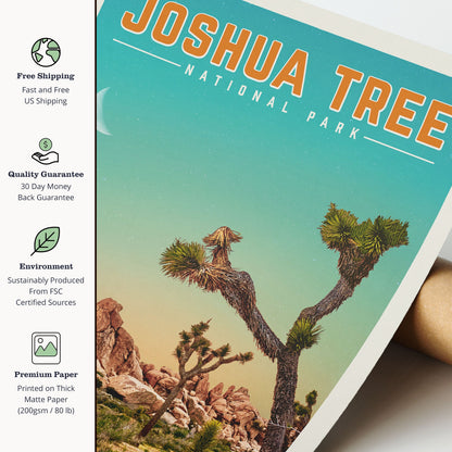Joshua Tree Art, Joshua Tree National Park Print | Vintage National Park Poster | Joshua Tree Gift For National Park Lover