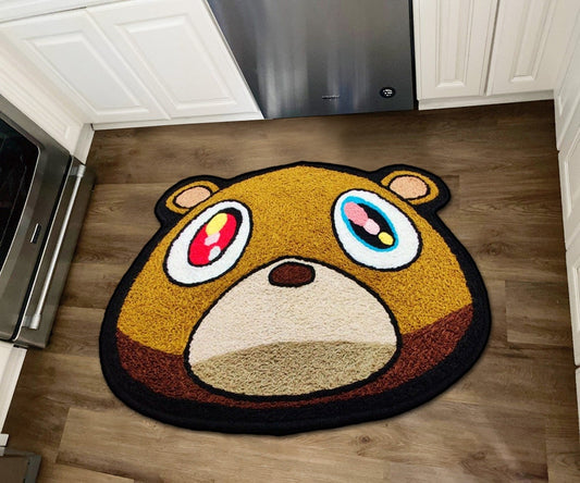 Kanye West Dropout Bear Rug,Knitting Handmade Non-slip Area Rug Home Decor