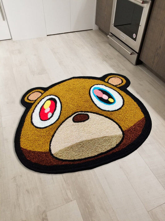 Kanye West Dropout Bear Rug,Knitting Handmade Non-slip Area Rug Home Decor