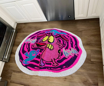 Courage the Cowardly Dog Floor Mat Washable Area Rugs Living Room Wool Carpet