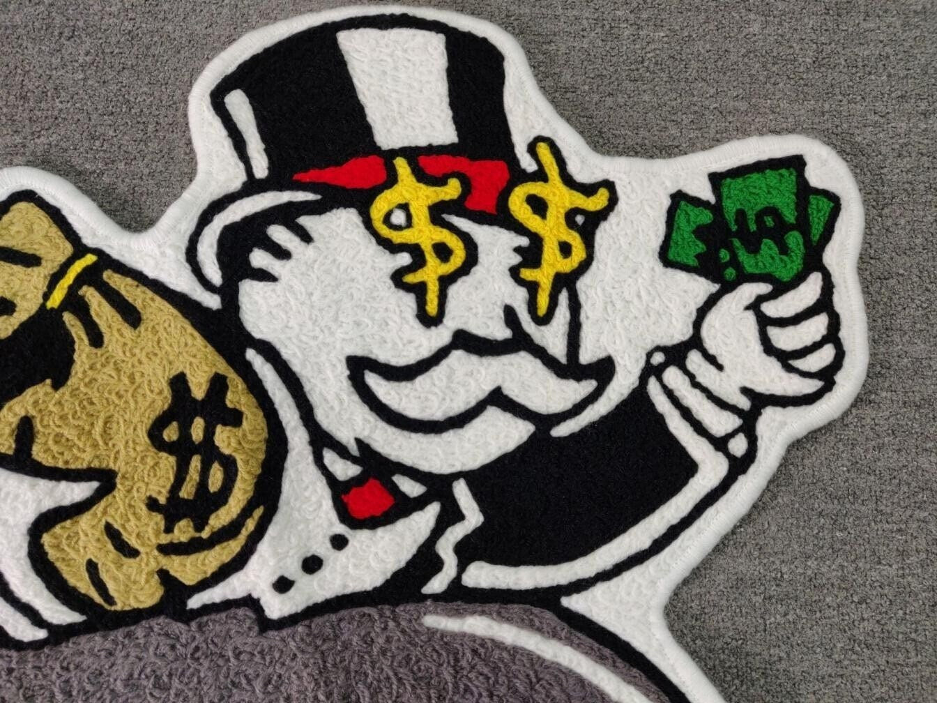 Alec Monopoly Hypebeast Floor Mat Modern Area Rug Living Room Accent Wool Carpet