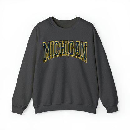 Michigan University Football Sweatshirt, Retro Sports Fan Shirt, Game Day Gift Tee, Michigan Mascot Sweatshirt, Michigan Football Fan Shirt