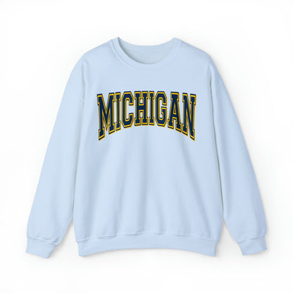 Michigan University Football Sweatshirt, Retro Sports Fan Shirt, Game Day Gift Tee, Michigan Mascot Sweatshirt, Michigan Football Fan Shirt