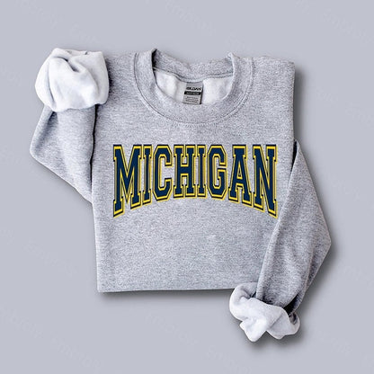 Michigan University Football Sweatshirt, Retro Sports Fan Shirt, Game Day Gift Tee, Michigan Mascot Sweatshirt, Michigan Football Fan Shirt