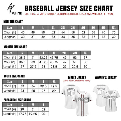 Printed Red White Pinstripe Custom Baseball Jersey with Teamname Name Number, Jersey Shirt for Men Women Youth Kid, Gift for Baseball Fans