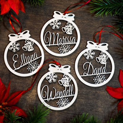 Personalized Christmas Ornaments | Laser Cut Wood Ornaments | Hand-Made in the USA | Custom Christmas Gift