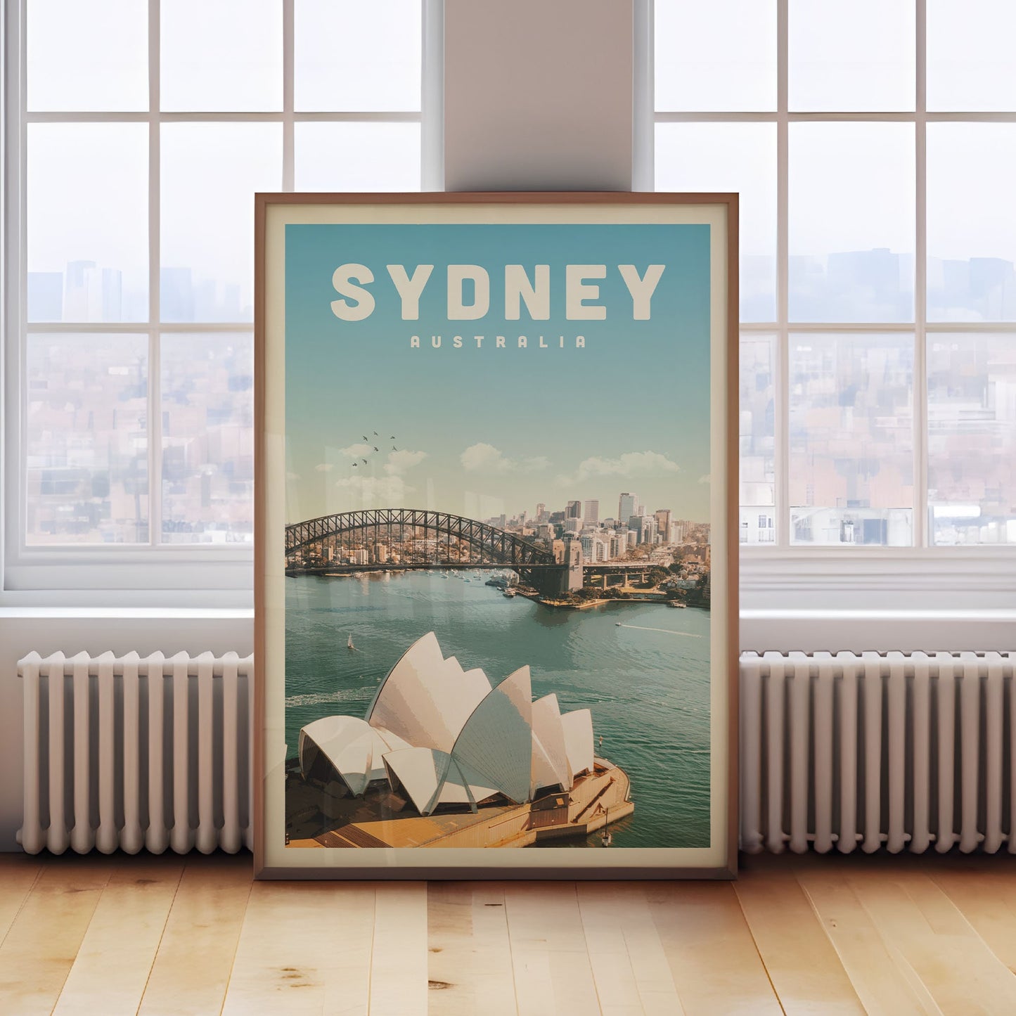 Sydney Australia Poster, Sydney Print, Sydney Opera House Wall Art, Australia Travel Poster, Harbour Bridge, Sydney Skyline Canvas