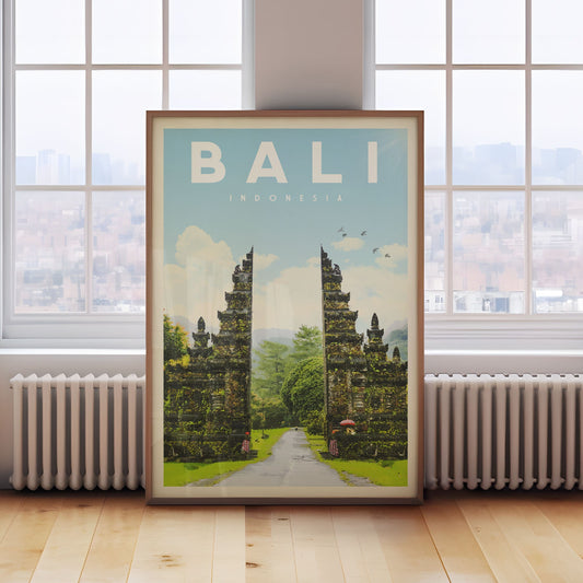 Bali Decor, Bali Travel Poster, Bali Wall Art, Bali Indonesia Print, Bali Home Decor, Bali Print, Bali Painting,  Bali Map