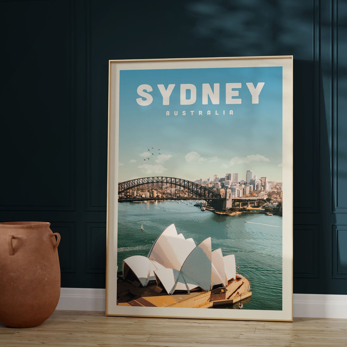 Sydney Australia Poster, Sydney Print, Sydney Opera House Wall Art, Australia Travel Poster, Harbour Bridge, Sydney Skyline Canvas