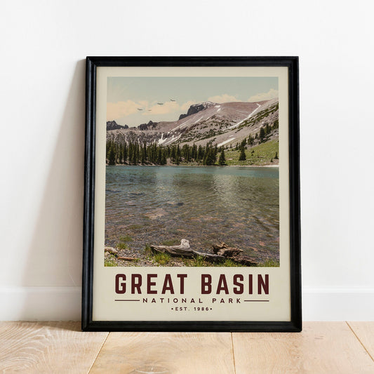 Great Basin National Park Poster, Minimalist Great Basin Print | Vintage National Park Poster | National Park Art for Rustic Decor