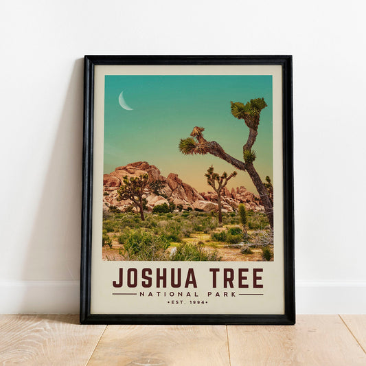 Joshua Tree Art, Minimalist Joshua Tree National Park Print | Vintage National Park Poster | National Park Art for Joshua Tree Gift