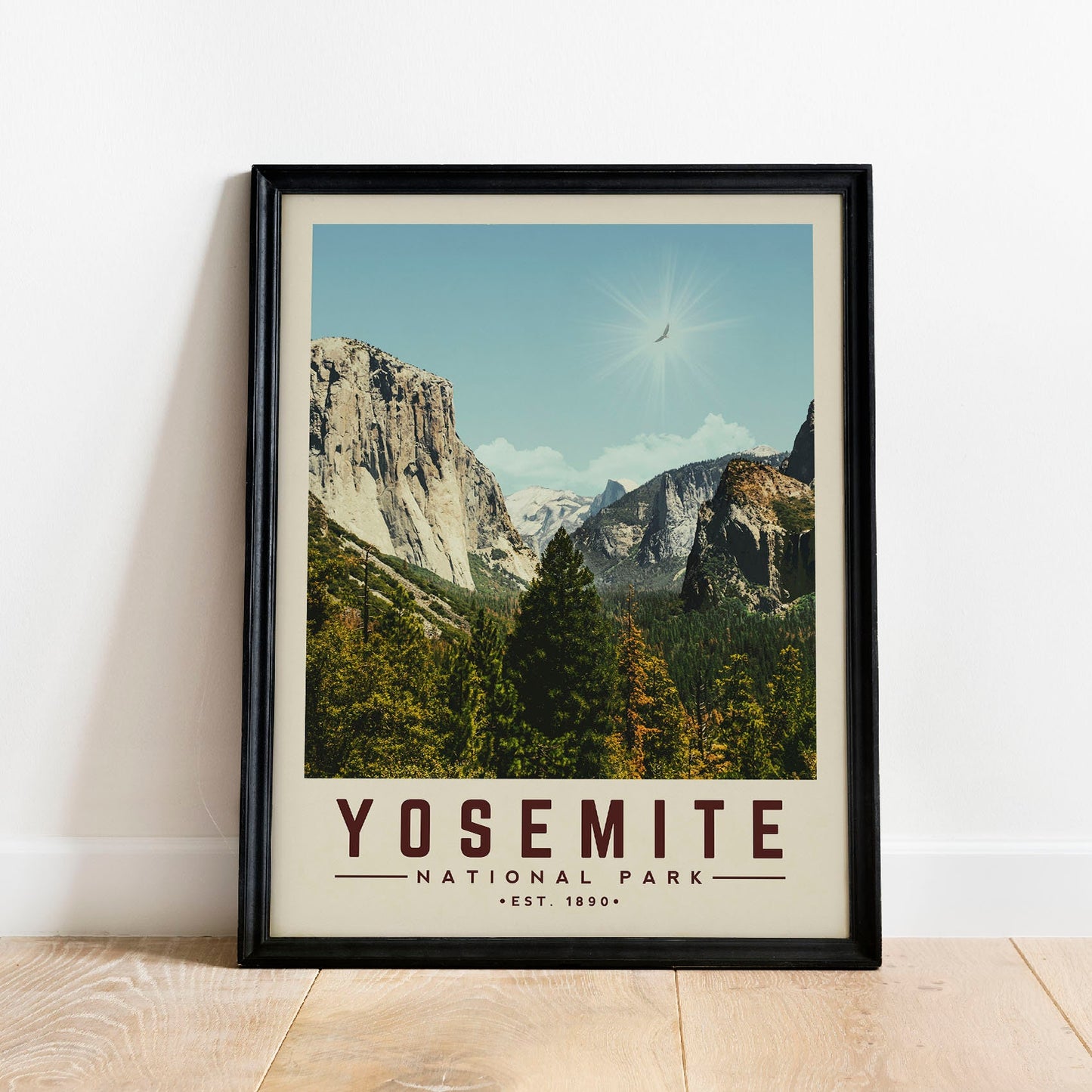 Yosemite Poster, Yosemite National Park Print, Minimalist Yosemite Valley Wall Art | Vintage National Park Poster | National Park Gift