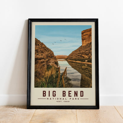 Texas Big Bend National Park Art, Minimalist Big Bend National Park Poster | Vintage National Park Poster | National Park Gift