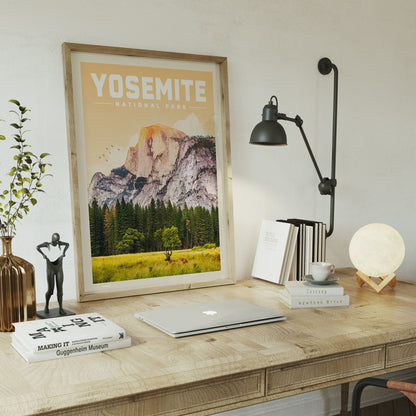 Yosemite Poster, Yosemite National Park Print, National Park Wall Art | Vintage National Park Poster | National Park Gift for Nature Lover