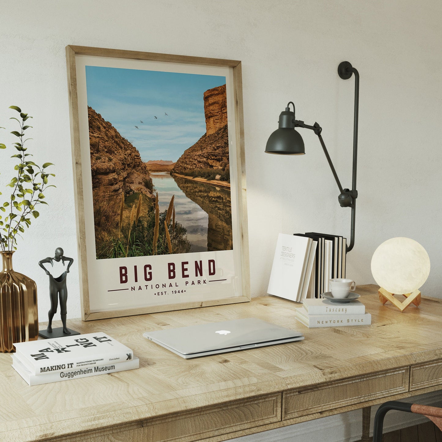 Texas Big Bend National Park Art, Minimalist Big Bend National Park Poster | Vintage National Park Poster | National Park Gift