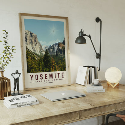 Yosemite Poster, Yosemite National Park Print, Minimalist Yosemite Valley Wall Art | Vintage National Park Poster | National Park Gift