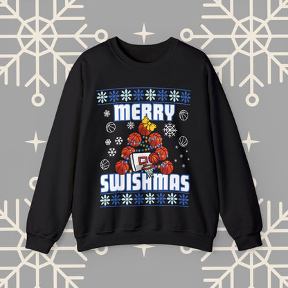 Merry Swishmas Sweatshirt, Basketball Ugly Christmas , Christmas Basketball Sweatshirt, Sports Holiday Jumper, Gifts for Men