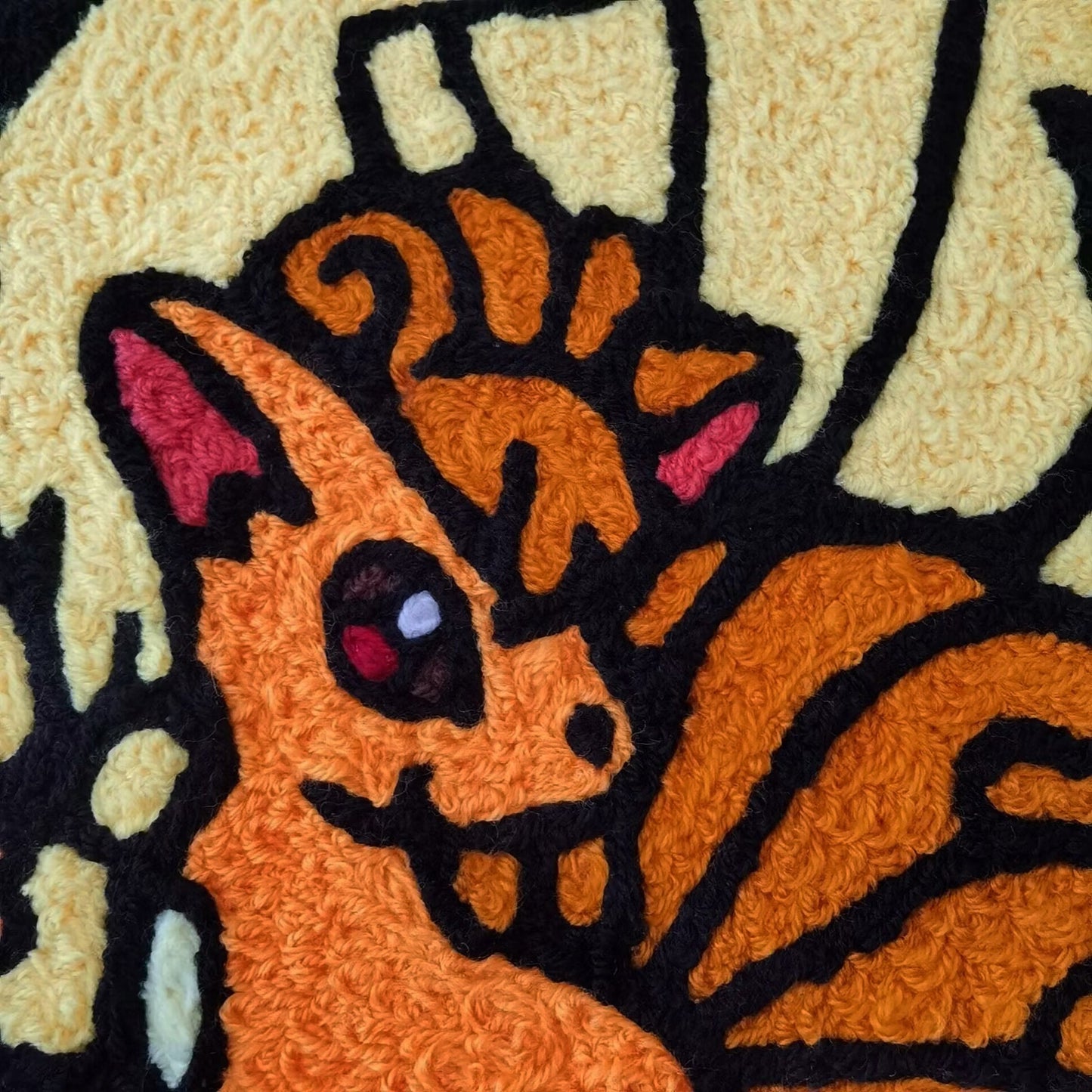 Ninetales Rug,Vulpix Goupix Knitting Handmade Non-slip Area Rug Home Decor Feunard Vulnona