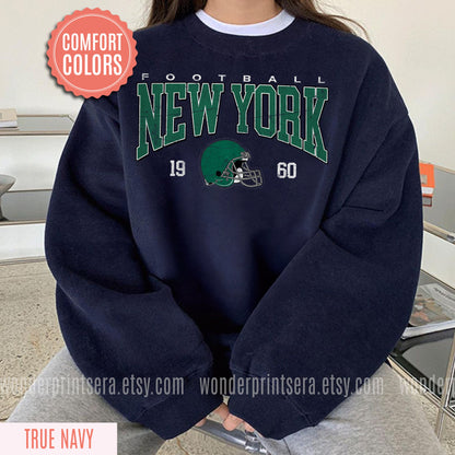 New York Retro Football Sweatshirt, Vintage Baseball Style Crewneck, NY Game Day Tee, Fan Gift