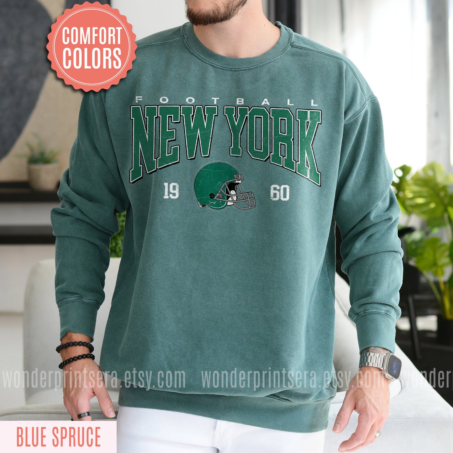 New York Retro Football Sweatshirt, Vintage Baseball Style Crewneck, NY Game Day Tee, Fan Gift