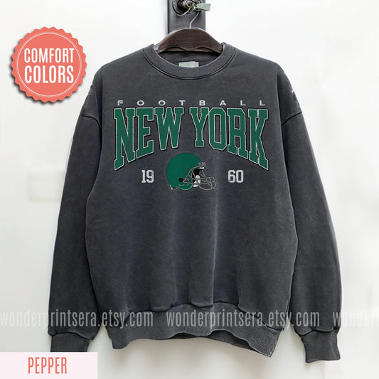 New York Retro Football Sweatshirt, Vintage Baseball Style Crewneck, NY Game Day Tee, Fan Gift