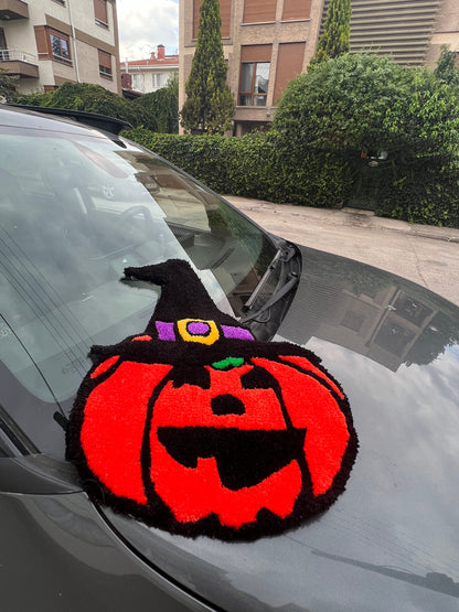 Halloween Tufting Rug | Pumpkin Fluffy Tufted Rug | Custom Handmade Rug