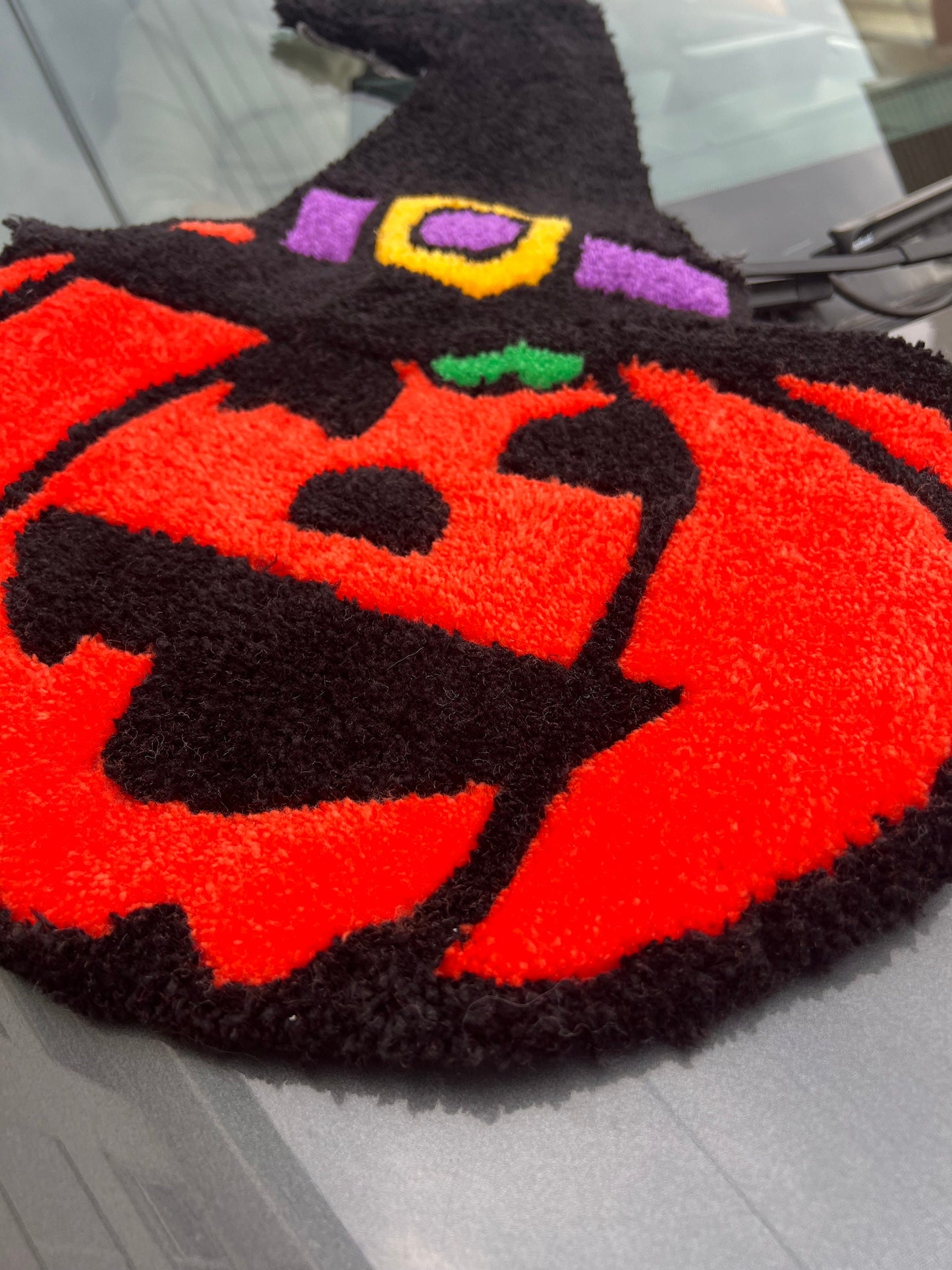Halloween Tufting Rug | Pumpkin Fluffy Tufted Rug | Custom Handmade Rug