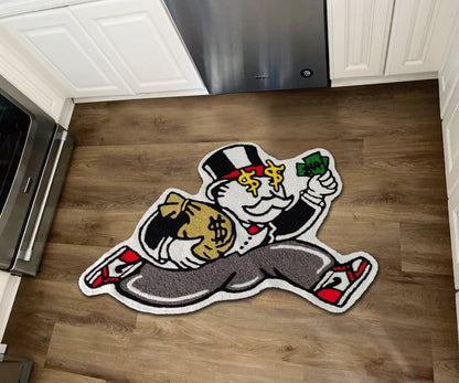 Alec Monopoly Hypebeast Floor Mat Modern Area Rug Living Room Accent Wool Carpet