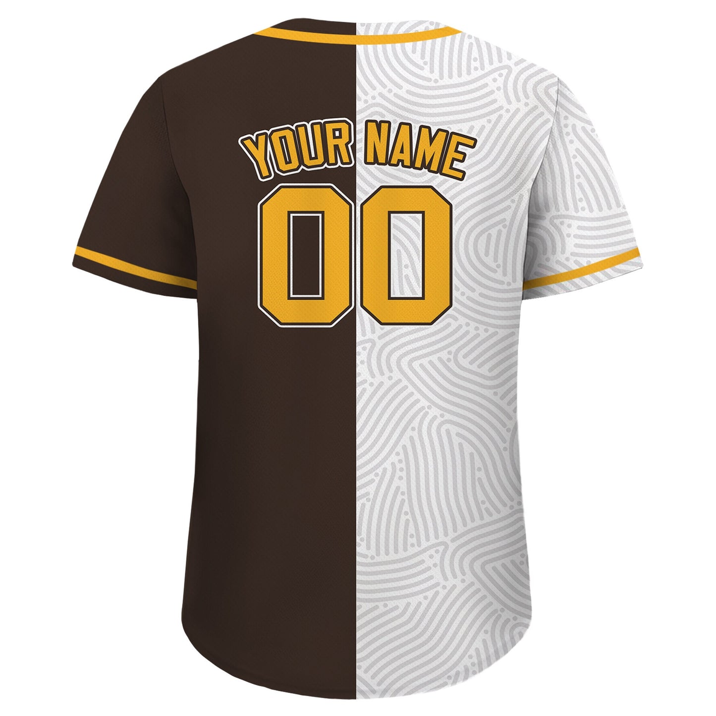 Custom Baseball Jersey with Teamname Name Number,Jersey Shirt for Men Women Youth,Personalized Split Button Down Jerseys Printed White Brown