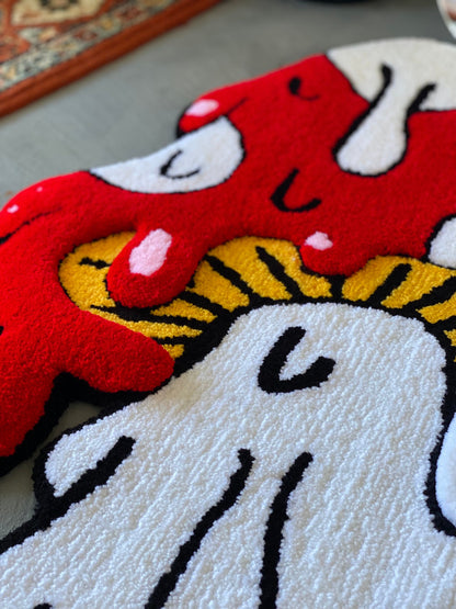Mushroom 3d Rug, Mushroom Rug, Personalized Rug, Cute Rug, Mushroom Lover Gift