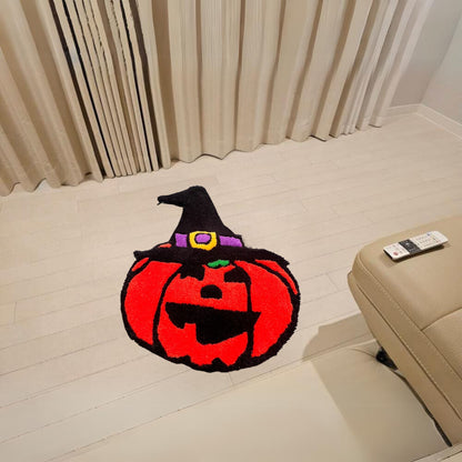 Halloween Tufting Rug | Pumpkin Fluffy Tufted Rug | Custom Handmade Rug